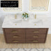 Elegant Walnut Wood Bathroom Vanity Cabinet with Soft-Close Drawers