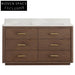 Elegant Walnut Wood Bathroom Vanity Cabinet with Soft-Close Drawers