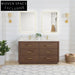Elegant Walnut Wood Bathroom Vanity Cabinet with Soft-Close Drawers