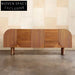 Elegant Walnut Wood Console Table with Modern Design for Living Room Storage Cabinet