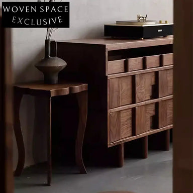 Elegant Walnut Wood Frame Coffee Table with Modern Wooden Legs