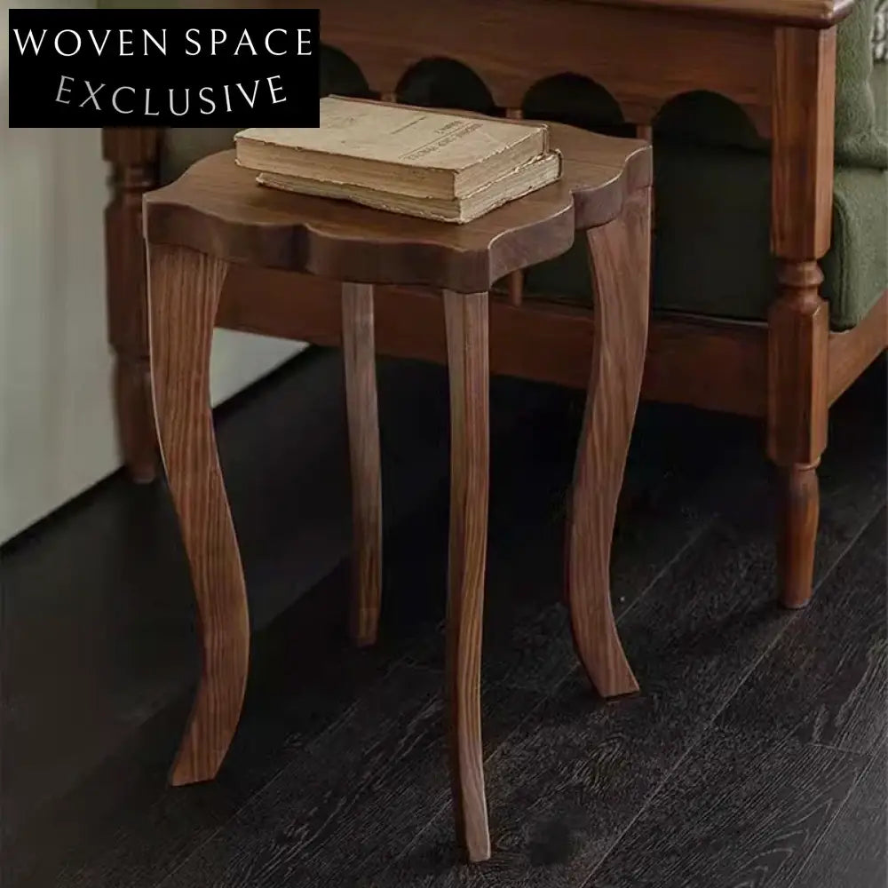 Elegant Walnut Wood Frame Coffee Table with Modern Wooden Legs
