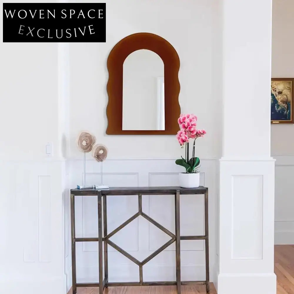 Elegant Wavy Full-Length Acrylic Dressing Mirror for Modern Home Aesthetics