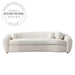 Elegant White Boucle Fabric Modern Three Seater Apartment Sofa