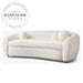 Elegant White Boucle Fabric Modern Three Seater Apartment Sofa