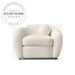 Elegant White Boucle Fabric Modern Three Seater Apartment Sofa
