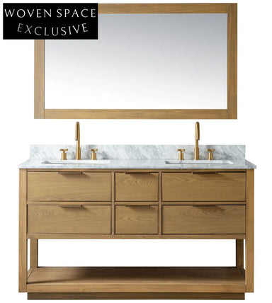 Elegant White Ceramic Basin Bathroom Vanity with Four Legs