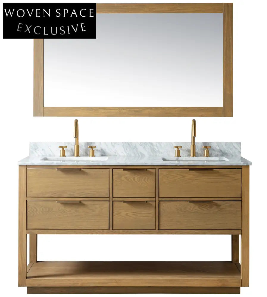 Elegant White Ceramic Basin Bathroom Vanity with Four Legs