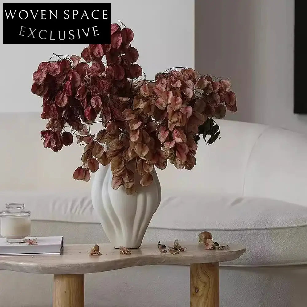 Elegant White Ceramic Large Flower Vase for Stylish Tabletop Decor