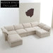 Elegant White Fabric Modular Sectional Cloud Couch for Living Room Sofa