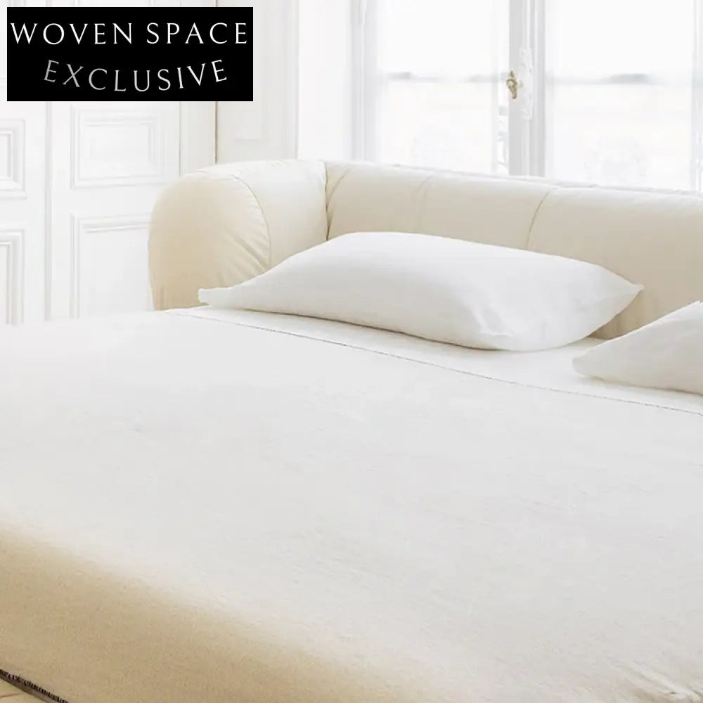 Elegant White Leather Upholstered Solid Wood Frame Soft Double Bed