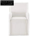 Elegant White Linen Slipcover Dining Armchair Modern Classic Wood Frame Comfort