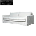 Modern Chile Style White Linen Slipcover Sofa Couch for Living Room Comfort