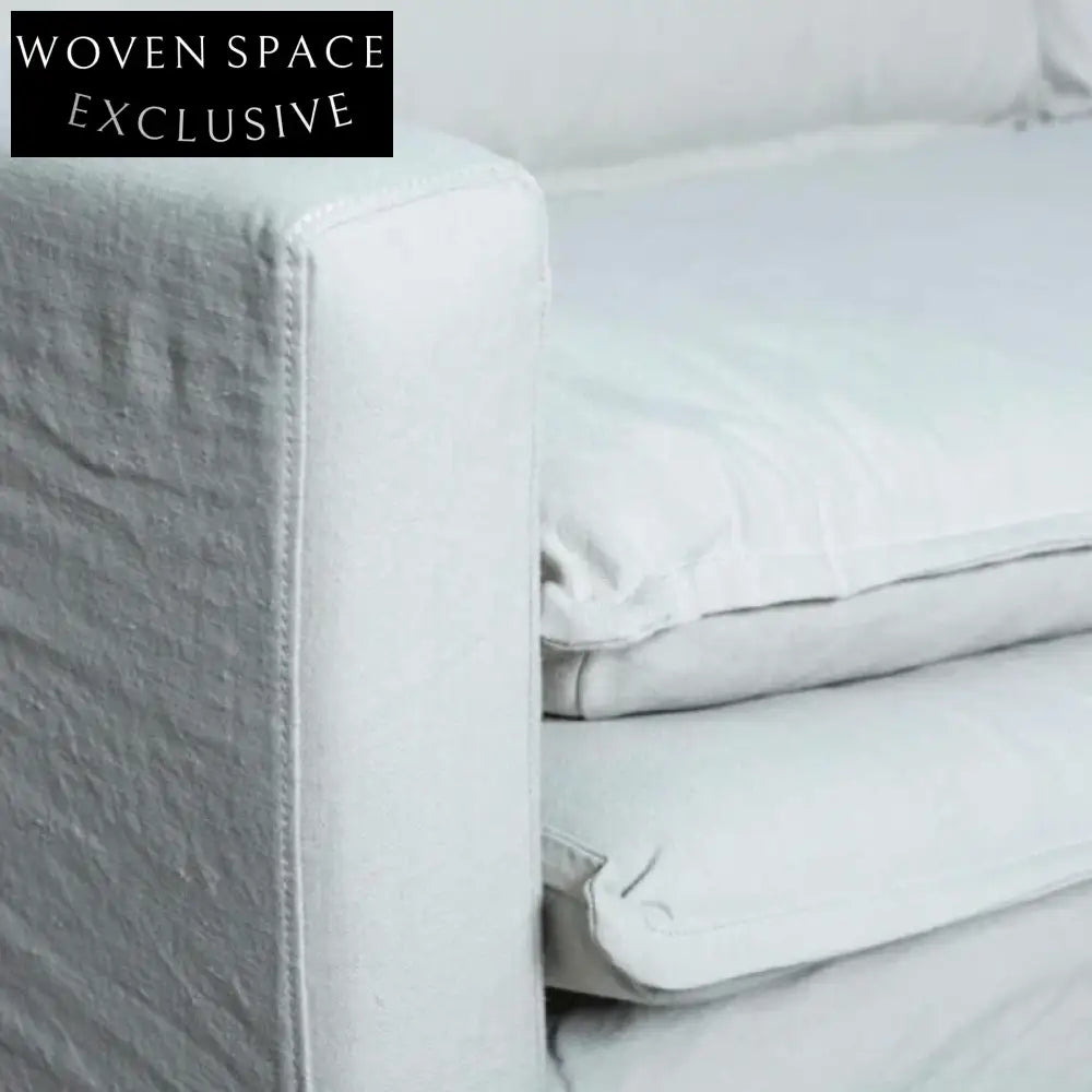 Modern Chile Style White Linen Slipcover Sofa Couch for Living Room Comfort