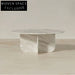 Elegant White Marble Modern Design Living Room Coffee Table & Side Table