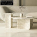 Elegant White Marble Modern Design Living Room Coffee Table & Side Table