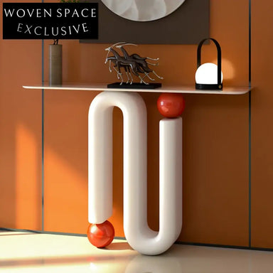 Elegant White Marble Top Console Table, Modern Hallway Sideboard Living Room Furniture