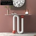 Elegant White Marble Top Console Table, Modern Hallway Sideboard Living Room Furniture