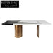 Elegant White Marble Top Gold Stainless Steel Modern Dining Table