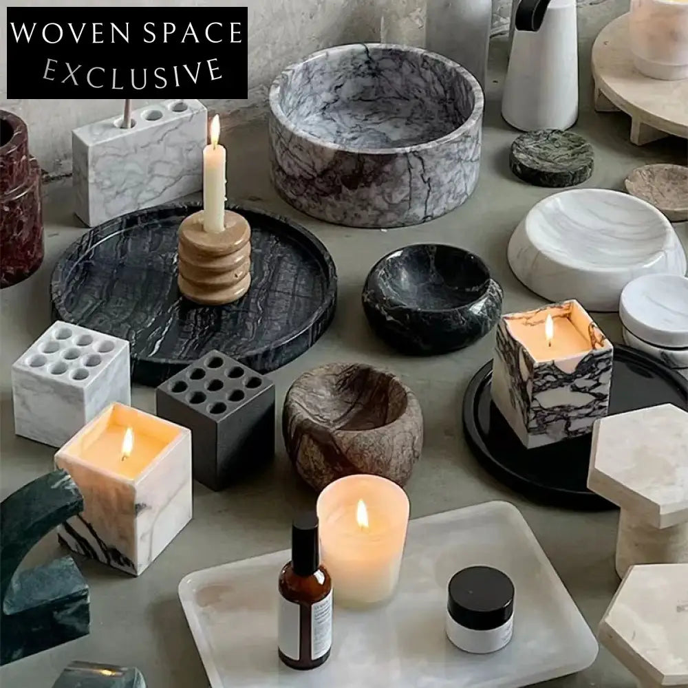 Elegant White Marble Unique Design Luxury Home Decor Candle Holder