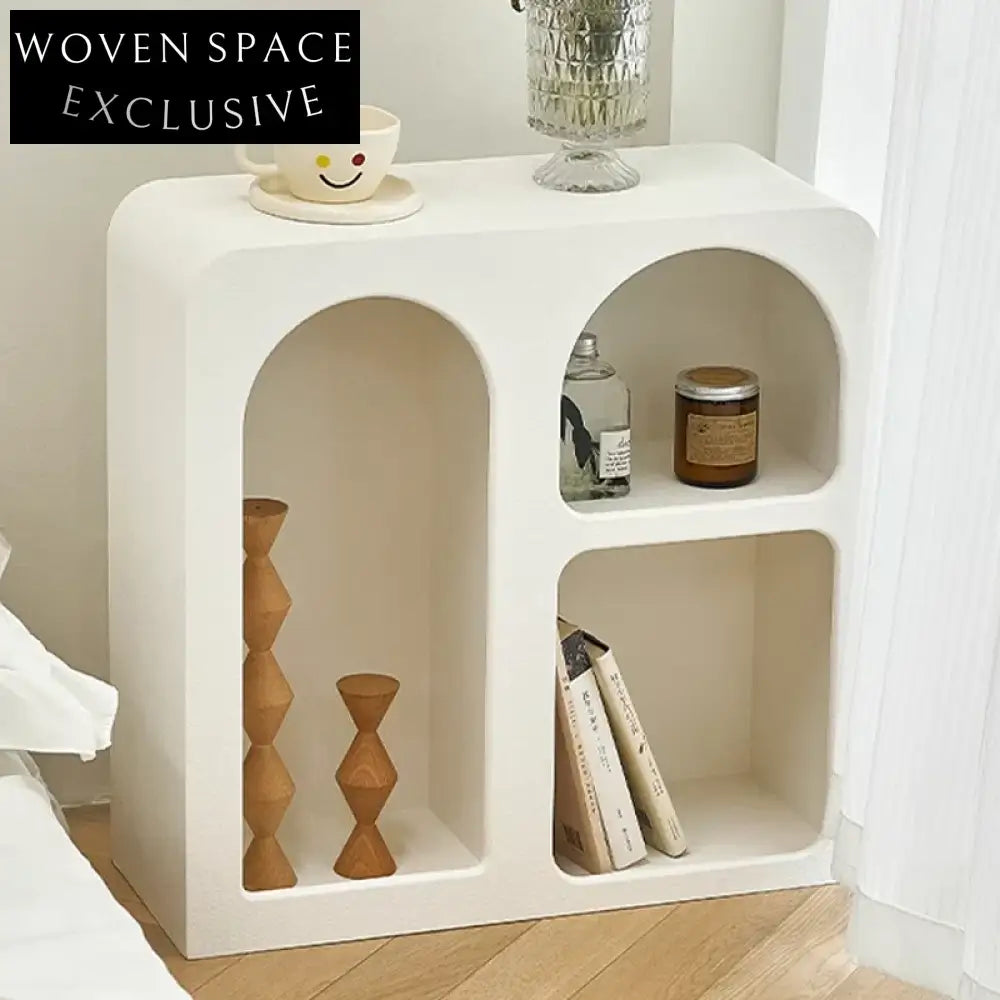 Elegant White MDF Minimalist Storage Cabinet with Adjustable Shelves for Living Room Sideboard