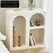 Elegant White MDF Minimalist Storage Cabinet with Adjustable Shelves for Living Room Sideboard
