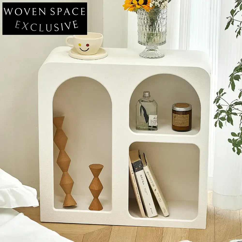Elegant White MDF Minimalist Storage Cabinet with Adjustable Shelves for Living Room Sideboard