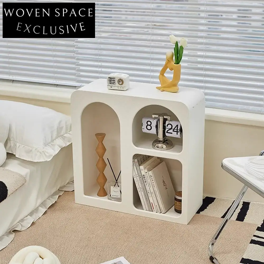 Elegant White MDF Minimalist Storage Cabinet with Adjustable Shelves for Living Room Sideboard