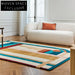 Elegant White Mid-Century Modern Handmade Area Rug - Plush Polyester Fiber Carpet