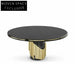 Elegant White Natural Marble Round Cylinder Dining Table, Modern Design
