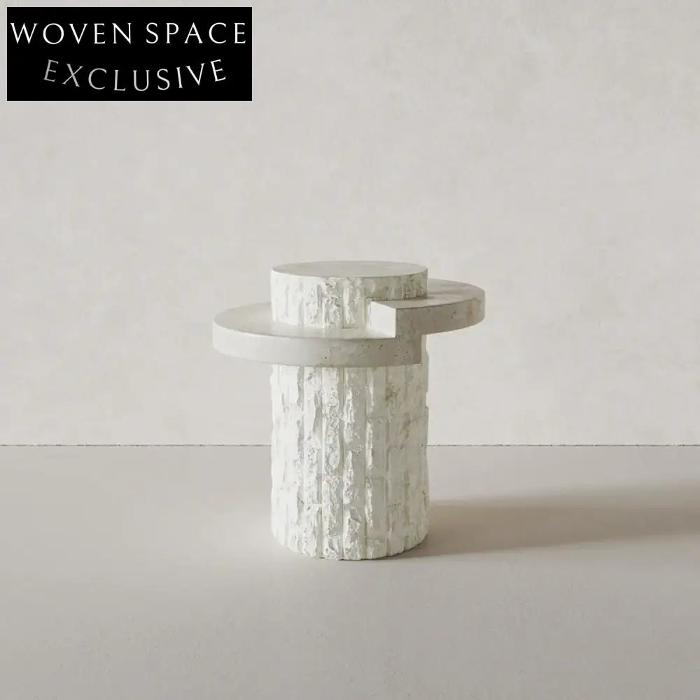 Elegant White Natural Marble Travertine Irregular Modern Living Room Coffee Table