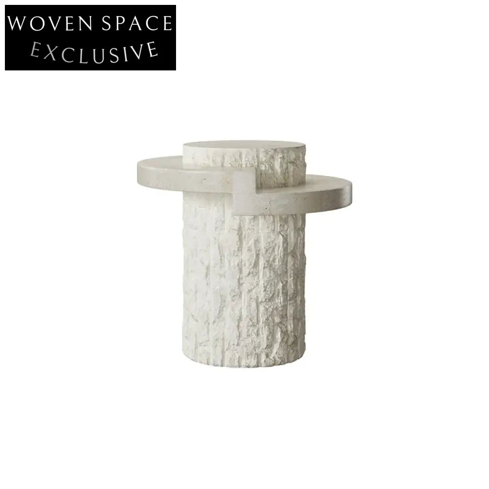 Elegant White Natural Marble Travertine Irregular Modern Living Room Coffee Table
