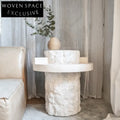 Elegant White Natural Marble Travertine Irregular Modern Living Room Coffee Table