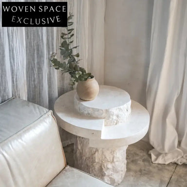 Elegant White Natural Marble Travertine Irregular Modern Living Room Coffee Table