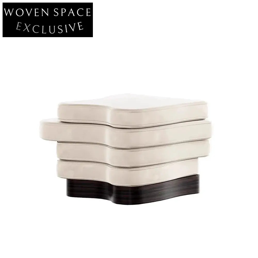 Elegant White Suede Fabric Lounge Chair Bed End Bench Ottoman Stool Home Decor