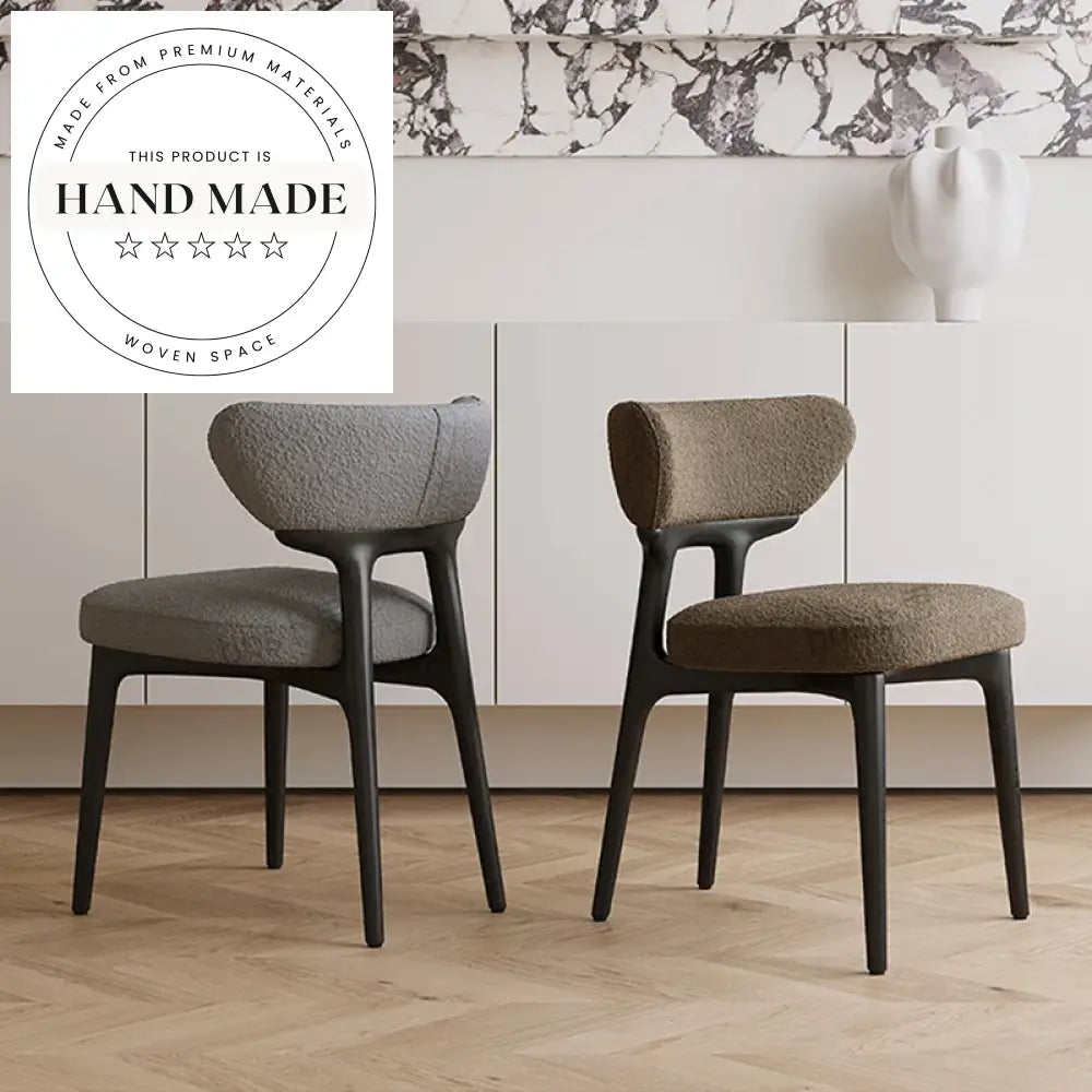 Elegant White Upholstered Nordic Wood Leg Dining Chair