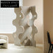 Elegant White Wood & Acrylic Irregular Structure Freestanding Room Divider Screen