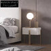 Elegant White Wood and Metal Nightstand with Drawer Storage