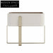 Elegant White Wood and Metal Nightstand with Drawer Storage