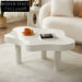 Elegant White Wooden Flower-Shaped Coffee Table for Modern Living