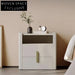 Elegant White Wooden Nightstand Bedside Table with 2 Drawers for Bedroom