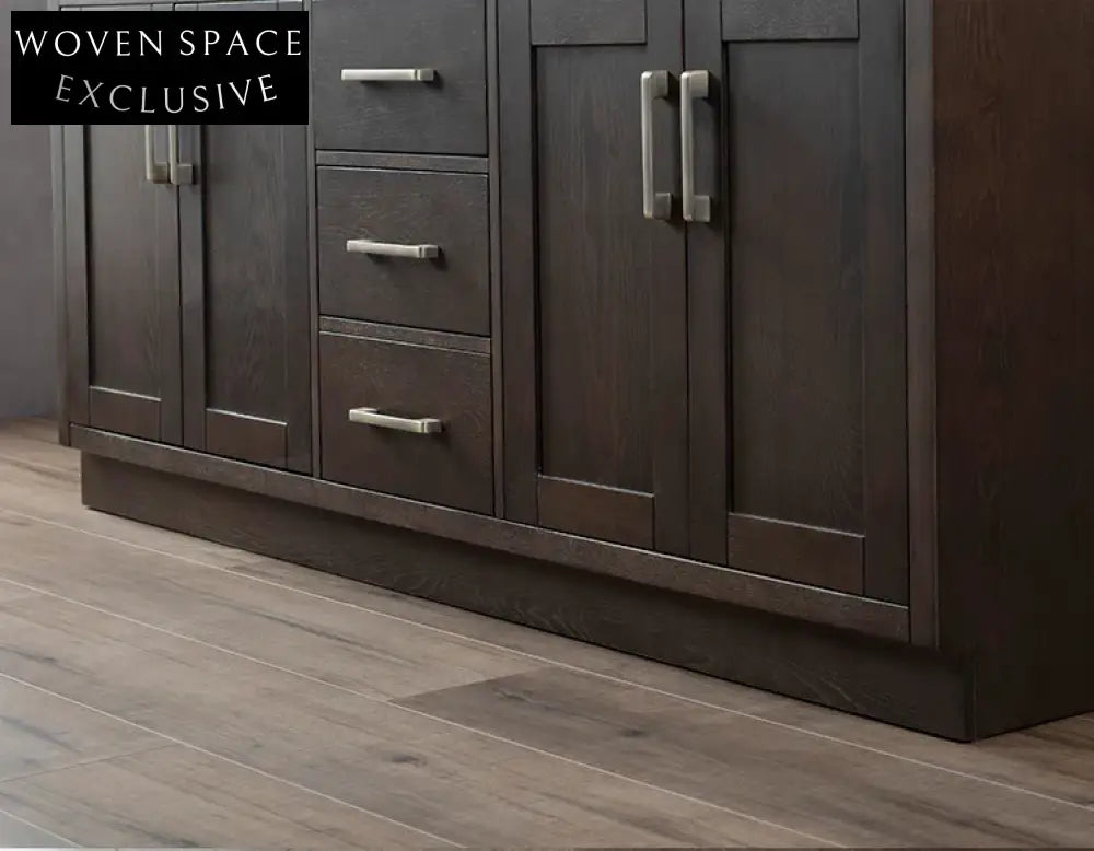 Elegant Wood Bathroom Vanity Cabinet with Integrated Storage and Drawers