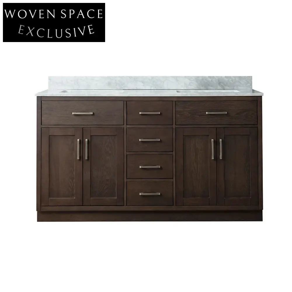 Elegant Wood Bathroom Vanity Cabinet with Integrated Storage and Drawers