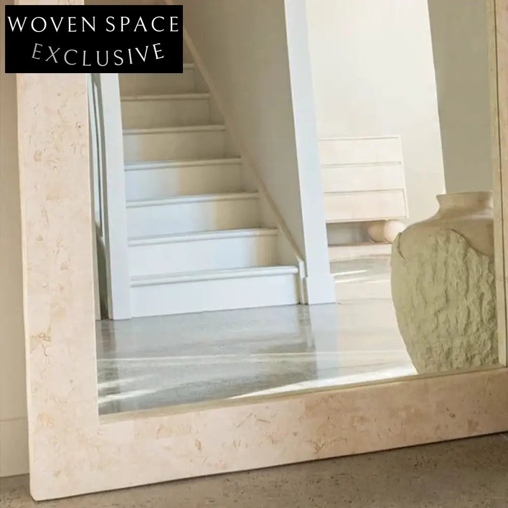 Elegant Wood Frame Full-Length Floor Dressing Mirror for Home Decor Living Room