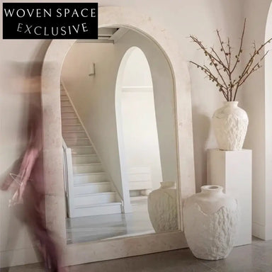 Elegant Wood Frame Full-Length Floor Dressing Mirror for Home Decor Living Room