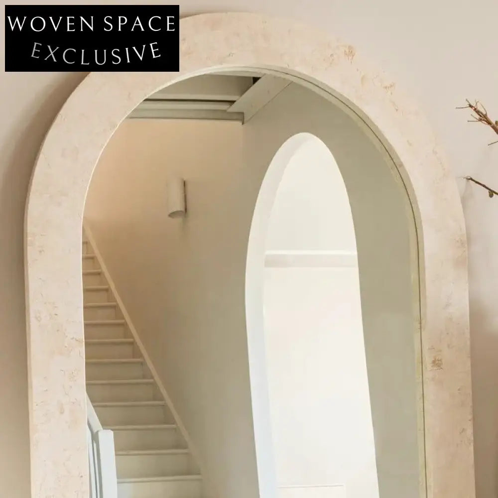 Elegant Wood Frame Full-Length Floor Dressing Mirror for Home Decor Living Room