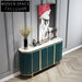 Elegant Wood Marble Console Sideboard Cabinet for Living Room & Kitchen