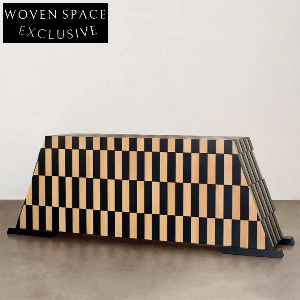 Elegant Wood Trapeziform Console Table with Storage Drawer, Modern TV Cabinet