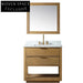 Elegant Wood Veneer 36 Inch Bathroom Vanity, Solid Wood Cabinet with Drawers