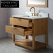 Elegant Wood Veneer 36 Inch Bathroom Vanity, Solid Wood Cabinet with Drawers